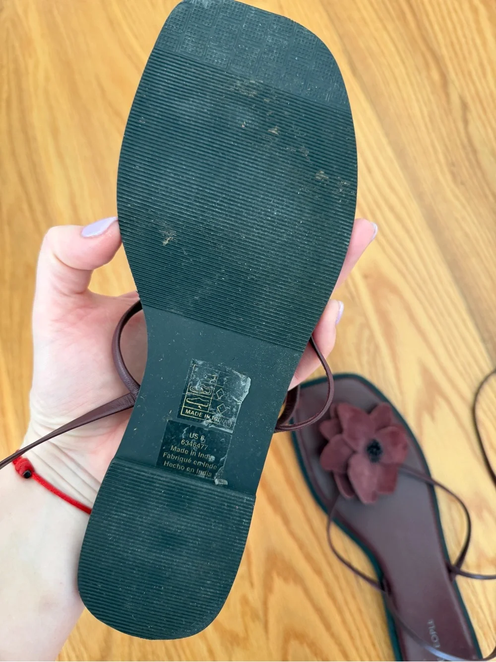 Free People Maroon Suede Floral Lace-Up Sandals